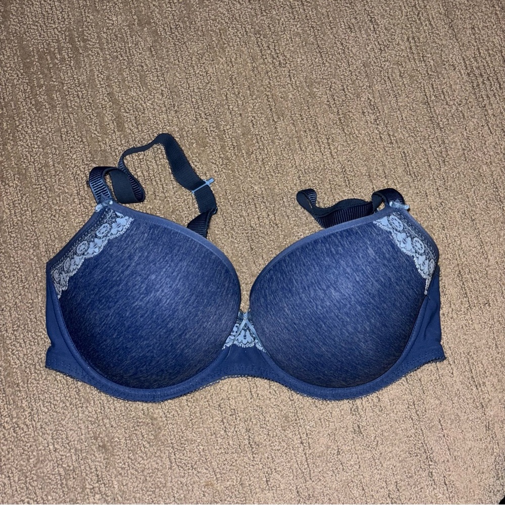 Freya Denim Blue Bra with Lace Detail 34FF